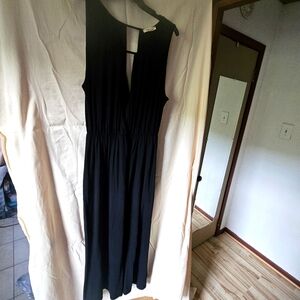 Womens black sleeveless maxi dress
